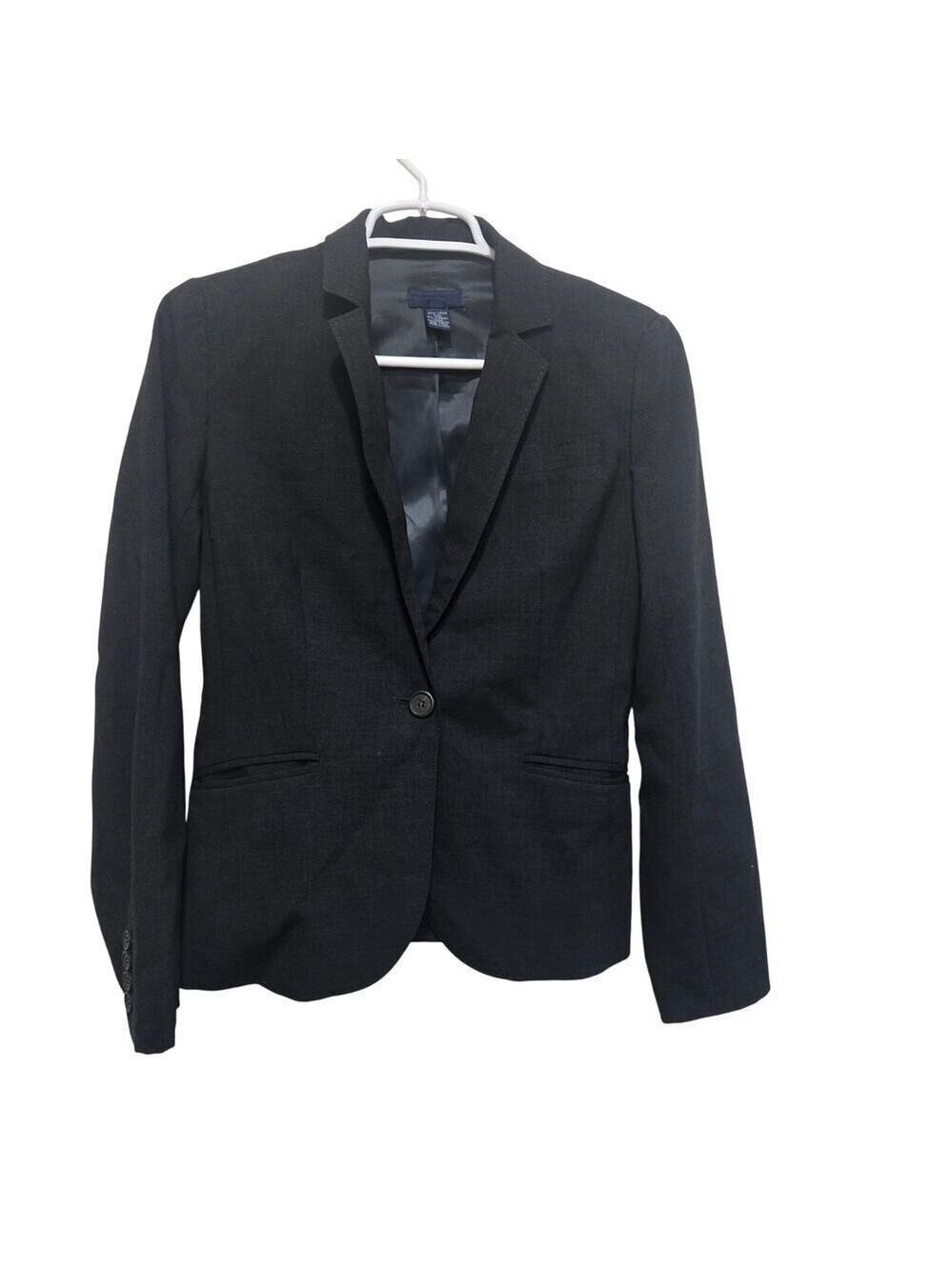 J Crew Schoolboy Blazer Wool Charcoal Gray Size 2 Preppy